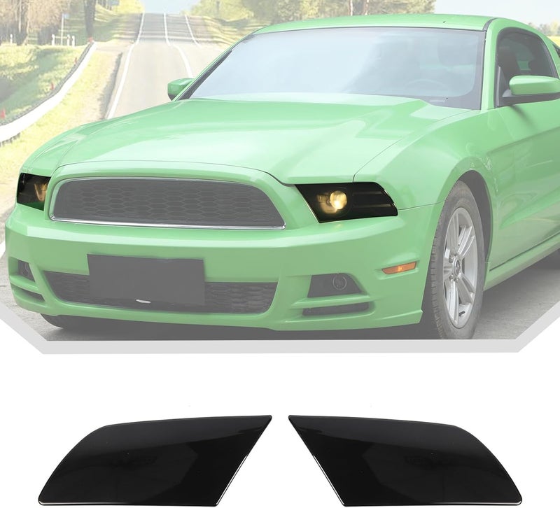 JeCar Front Headlight Cover Smoked Tint Trim Covers Fit for Ford Mustang 2010-2014 - Image 1